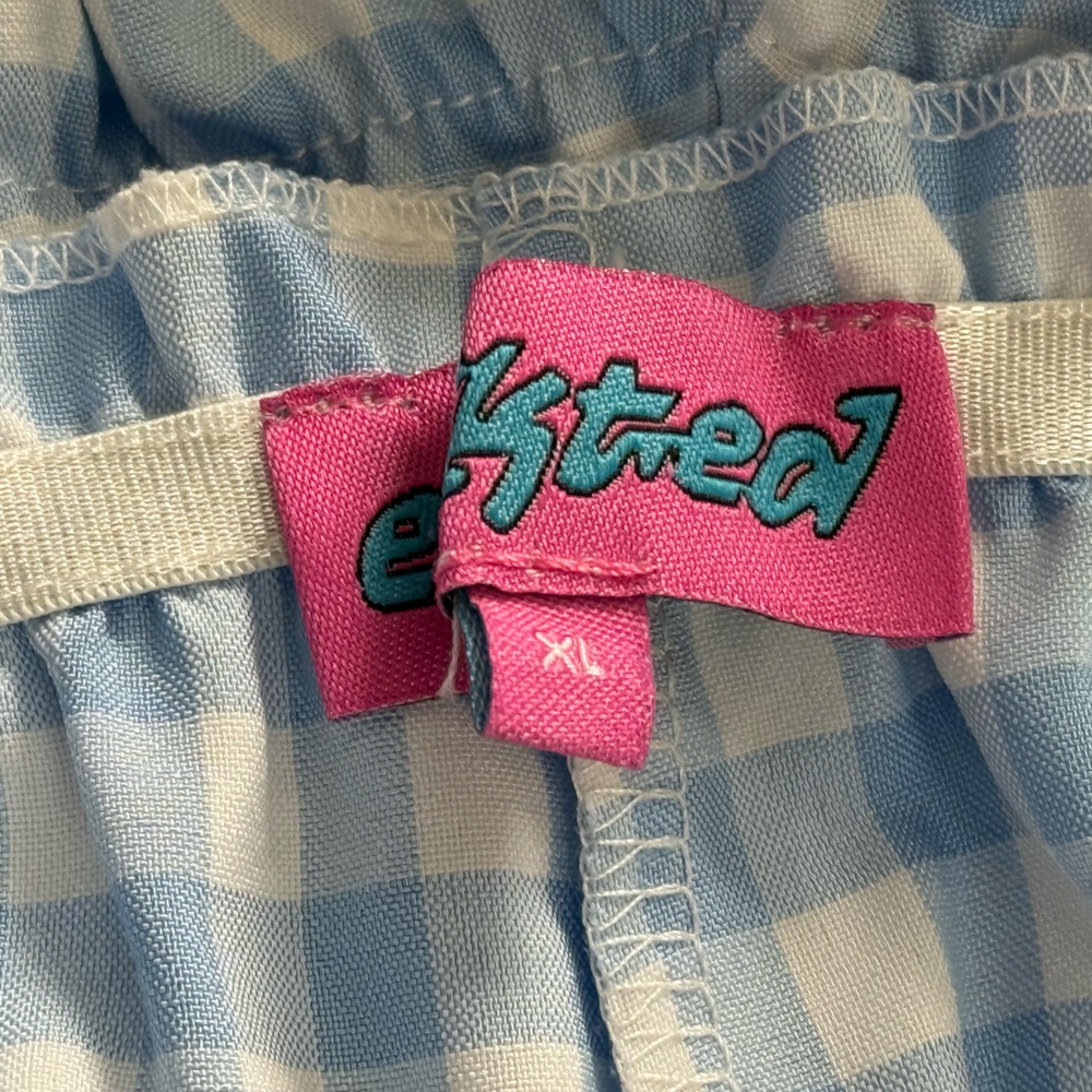 Edikted Light Blue Gingham Ruffle-Trim Shorts - Never worn!!! - Picture 3 of 3